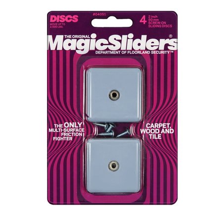 MAGIC SLIDERS Gray Nylon/Plastic Screw-On Sliding Discs , 4PK 04051